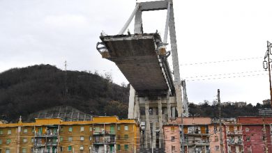 Genova, ponte Morandi. Foto ANSA