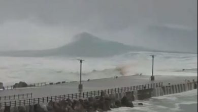 tifone onde giappone video
